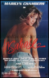 3j434 INSATIABLE 23x37 1sh 1980 super sexy topless Marilyn Chambers wearing only jean shorts!
