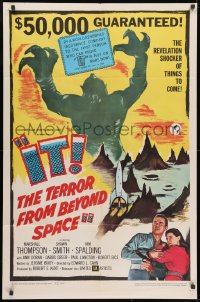 3j448 IT! THE TERROR FROM BEYOND SPACE 1sh 1958 $50,000 guaranteed if you can prove IT!