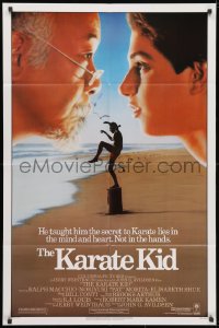 3j469 KARATE KID 1sh 1984 Pat Morita, Ralph Macchio, teen martial arts classic!