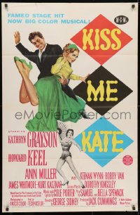 3j483 KISS ME KATE 2D 1sh 1953 great image of Howard Keel spanking Kathryn Grayson, Ann Miller!