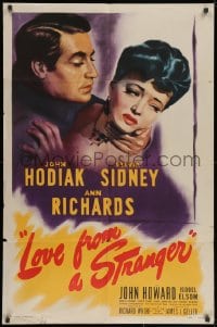 3j533 LOVE FROM A STRANGER 1sh 1947 John Hodiak, Sylvia Sidney, a fatal fascination!