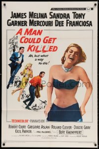 3j550 MAN COULD GET KILLED 1sh 1966 James Garner, sexy Melina Mercouri, Sandra Dee, Tony Franciosa!