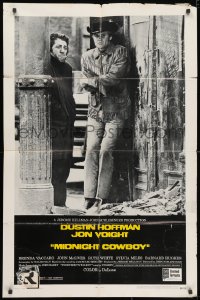 3j569 MIDNIGHT COWBOY 1sh 1969 Dustin Hoffman, Jon Voight, John Schlesinger classic, x-rated!