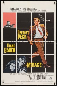 3j572 MIRAGE 1sh 1965 Gregory Peck, Diane Baker, linked by a secret neither one knows!