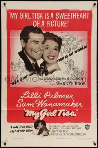 3j595 MY GIRL TISA 1sh 1948 Lili Palmer, Sam Wanamaker, a sweetheart of a picture!
