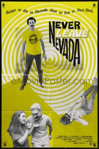 3j606 NEVER LEAVE NEVADA 1sh 1990 Janelle Buchanan, really cool bizarre poster design!