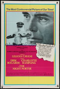 3j613 NIGHT PORTER 1sh 1974 Il Portiere di notte, Bogarde, topless Charlotte Rampling in Nazi hat!