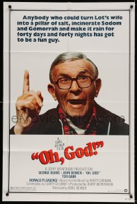 3j628 OH GOD 1sh 1977 directed by Carl Reiner, great super close up of wacky George Burns!