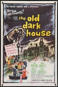 3j630 OLD DARK HOUSE 1sh 1963 William Castle's killer-diller with a nuthouse of kooks!