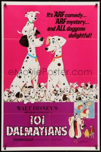 3j641 ONE HUNDRED & ONE DALMATIANS 1sh R1969 most classic Walt Disney canine family cartoon!