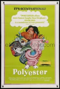 3j683 POLYESTER 1sh 1981 John Waters' trash comedy, Divine & Hunter, filmed in Odorama, Gentile!