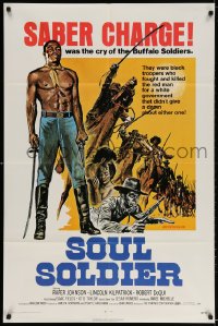 3j714 RED, WHITE, & BLACK 1sh R1972 John Cardos directed, Robert Doqui is Buffalo Soul Soldier!