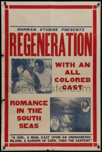 3j717 REGENERATION 1sh 1923 beauty Stella Mayo, romance at sea with all-colored cast!