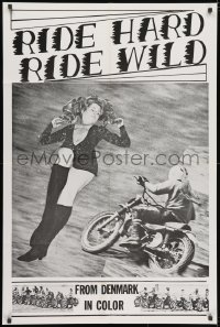 3j731 RIDE HARD, RIDE WILD 1sh 1970 Lee Frost, Danish, motorcycle racing & sexy women!