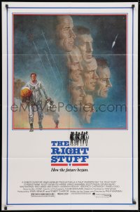 3j734 RIGHT STUFF 1sh 1983 great Tom Jung montage art of the first NASA astronauts!