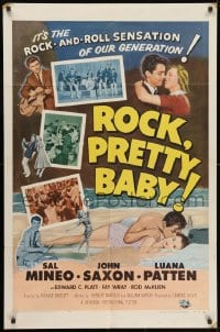 3j745 ROCK PRETTY BABY 1sh 1957 Sal Mineo, it's the rock 'n roll sensation of our generation!