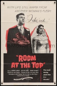 3j750 ROOM AT THE TOP 1sh 1959 Laurence Harvey loves Heather Sears AND Simone Signoret!