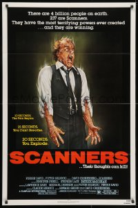 3j773 SCANNERS 1sh 1981 David Cronenberg, in 20 seconds your head explodes!