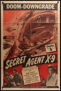 3j780 SECRET AGENT X-9 chapter 5 1sh 1945 cool Universal serial artwork, Doom-Downgrade!