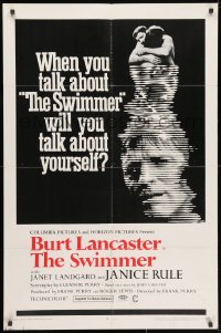 3j874 SWIMMER 1sh 1968 Burt Lancaster, directed by Frank Perry, will you talk about yourself?