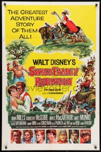 3j876 SWISS FAMILY ROBINSON 1sh 1960 John Mills, Walt Disney family fantasy classic!