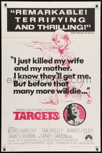 3j880 TARGETS 1sh 1968 Peter Bogdanovich, cool art of sniper Tim O'Kelly crouching with rifle!
