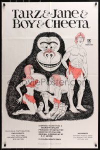 3j881 TARZ & JANE & BOY & CHEETA 1sh 1975 Georgina Spelvin, sexy spoof, wacky cartoon artwork!