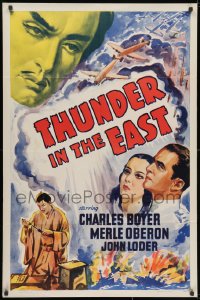 3j910 THUNDER IN THE EAST 1sh R1943 Charles Boyer, Merle Oberon, John Loder, different art!