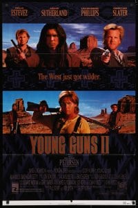 3j996 YOUNG GUNS II 1sh 1990 Emilio Estevez, Christian Slater & Keifer Sutherland!
