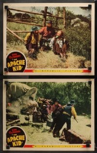 3k793 APACHE KID 2 LCs 1941 great images of western cowboys Don Red Barry & LeRoy Mason!