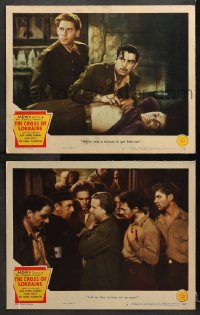 3k821 CROSS OF LORRAINE 2 LCs 1944 Gene Kelly, Jean Pierre Aumont & Richard Whorf in World War II!