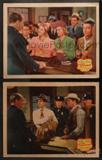 3k942 SECOND HONEYMOON 2 LCs 1937 happy Tyrone Power, Loretta Young, Stu Erwin, Marjorie Weaver!