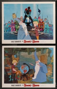 3k973 SWORD IN THE STONE 2 LCs R1973 Disney cartoon of young King Arthur & Merlin the Wizard!