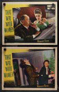 3k975 THAT WAY WITH WOMEN 2 LCs 1947 sexy Martha Vickers & Sydney Greenstreet shushing + fight!