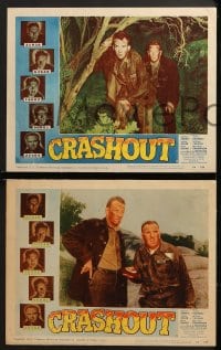 3k118 CRASHOUT 8 LCs 1954 William Bendix, Arthur Kennedy, & desperate caged men who go over the wall