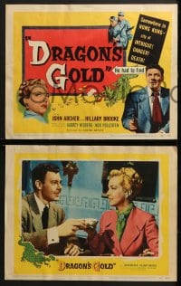 3k143 DRAGON'S GOLD 8 LCs 1953 John Archer, Hillary Brooke, Hong Kong, city of intrigue & danger!