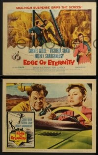 3k147 EDGE OF ETERNITY 8 LCs 1959 Cornel Wilde, Don Siegel, violence careens across the Grand Canyon