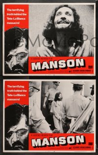 3k642 MANSON 4 LCs 1973 Charles Manson, Lynette 'Squeaky' Fromme, AIP killer documentary!