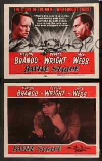 3k645 MEN 4 LCs R1957 very first Marlon Brando in WWII, directed by Fred Zinnemann, Battle Stripe!
