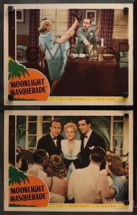 3k728 MOONLIGHT MASQUERADE 3 LCs 1943 Jane Frazee, Dennis O'Keefe, Betty Kean, Eddie Foy Jr.!