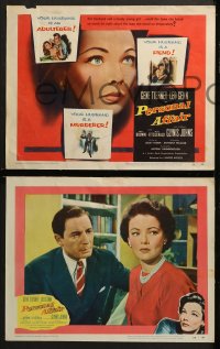 3k335 PERSONAL AFFAIR 8 LCs 1954 Gene Tierney thinks husband Leo Genn has affair with his student!