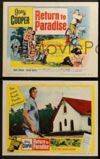 3k356 RETURN TO PARADISE 8 LCs 1953 Gary Cooper, from James A. Michener's story!