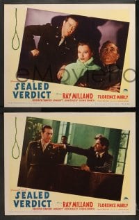 3k662 SEALED VERDICT 4 LCs 1948 suave Ray Milland, sexy redhead Florence Marly ought to hang!