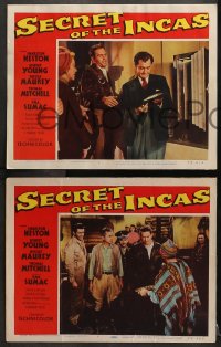 3k759 SECRET OF THE INCAS 3 LCs 1954 Charlton Heston & Robert Young in South America!