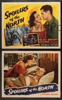 3k413 SPOILERS OF THE NORTH 8 LCs 1947 Paul Kelly loves Lorna Adrian Booth Gray, Evelyn Ankers!