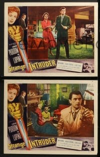 3k422 STRANGE INTRUDER 8 LCs 1956 great images of Edmund Purdom & Ida Lupino, murder thriller!