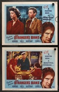3k671 STRANGER'S HAND 4 LCs 1955 Trevor Howard is a hunted man, Alida Valli is a beautiful woman!