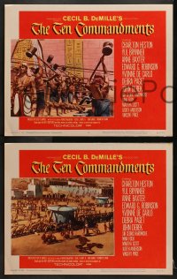 3k672 TEN COMMANDMENTS 4 LCs 1960 Cecil B. DeMille classic, Charlton Heston, Yul Brynner!