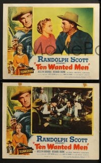 3k436 TEN WANTED MEN 8 LCs 1954 cowboy Randolph Scott, Richard Boone, cool action scenes!