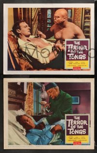 3k558 TERROR OF THE TONGS 6 LCs 1961 English Hammer horror, Yvonne Monlaur, drug-crazed assassins!